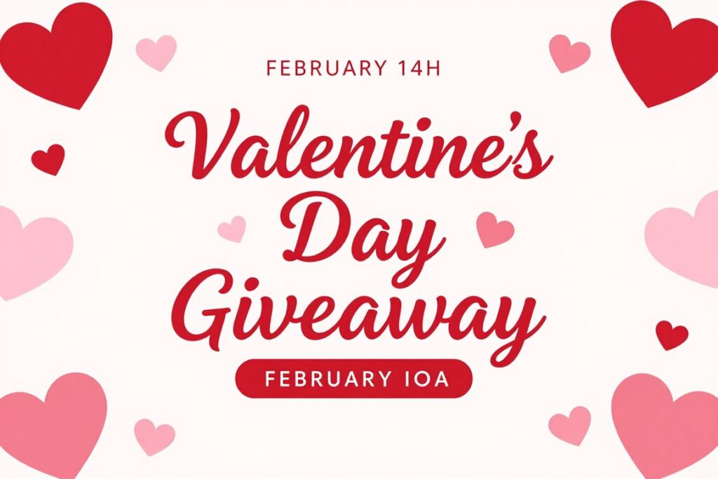 Valentine Day themed giveaway template design