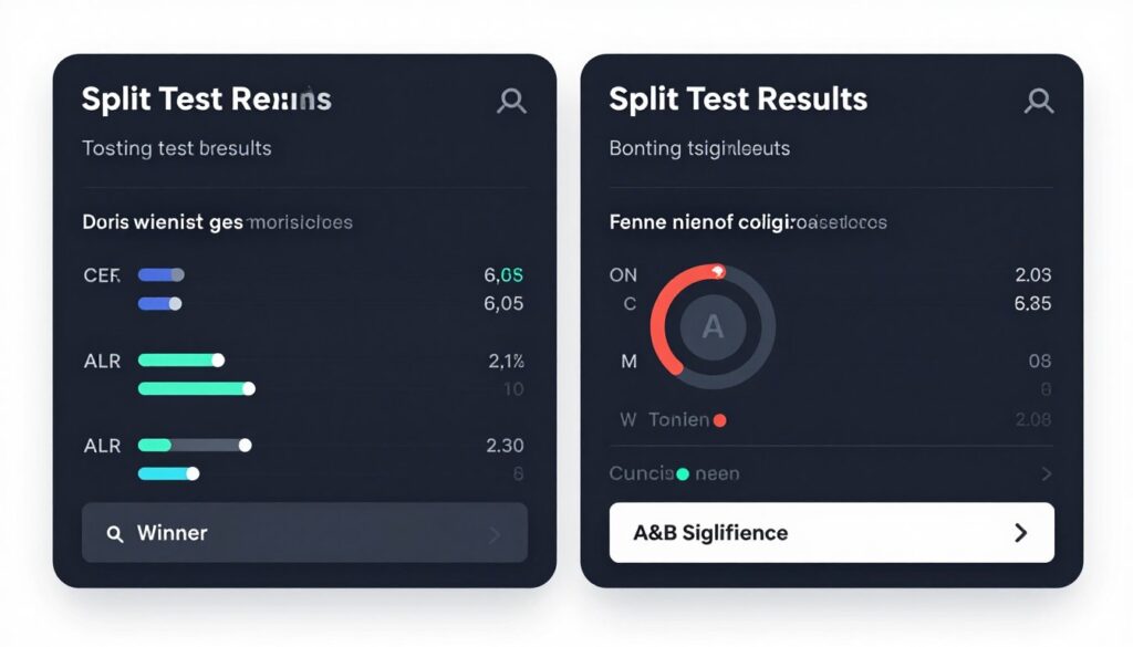 A/B test results comparing two quiz variations