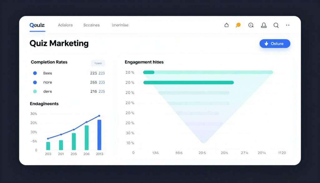Analytics dashboard showing quiz performance metrics and engagement data