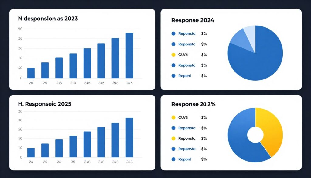 Answer distribution charts showing response patterns