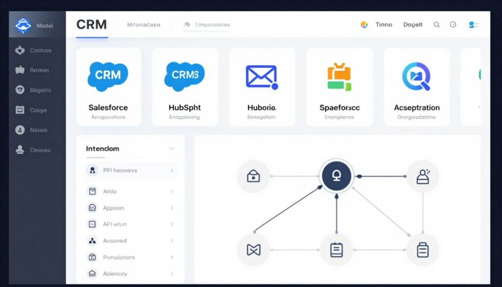 CRM integration dashboard showing connected marketing tools
