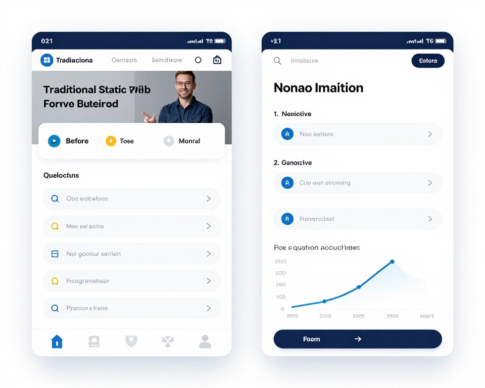 Comparison between static form and interactive quiz-style form