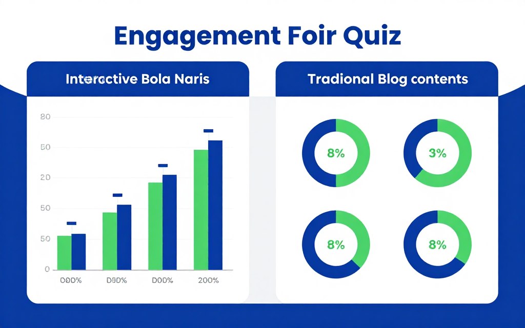 Comparison chart showing quiz engagement metrics versus traditional content performance