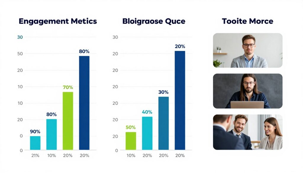 Comparison graph showing quiz engagement versus static content
