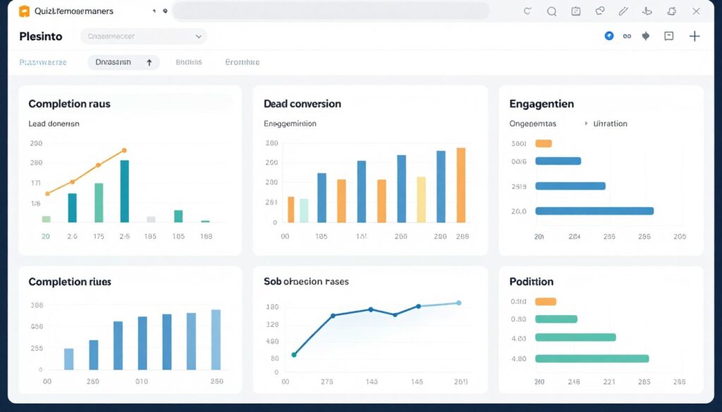 Comprehensive analytics dashboard showing all quiz metrics