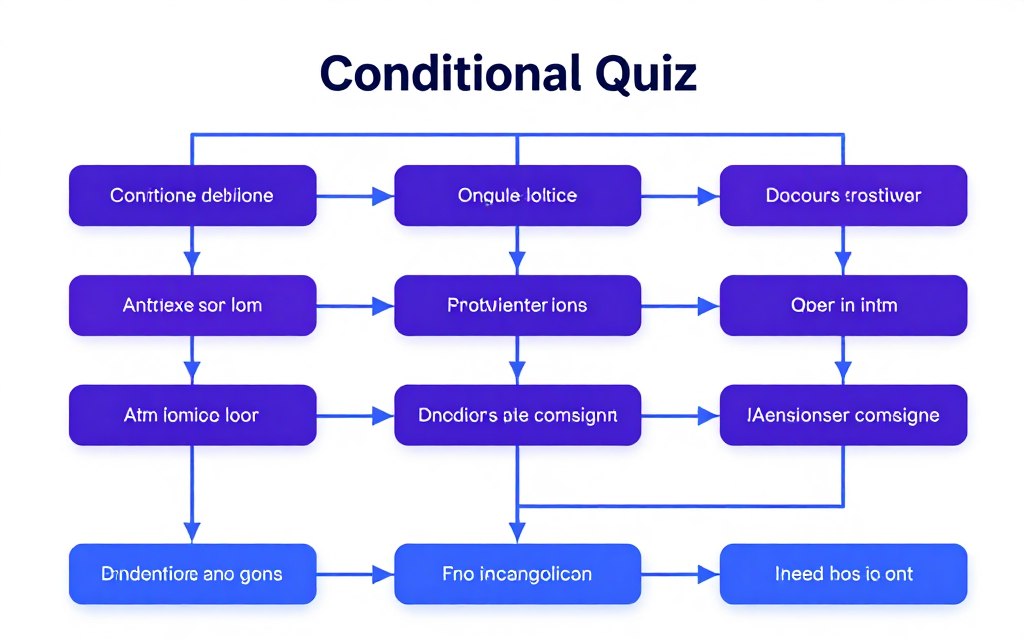 Conditional logic flow diagram in quiz marketing platform