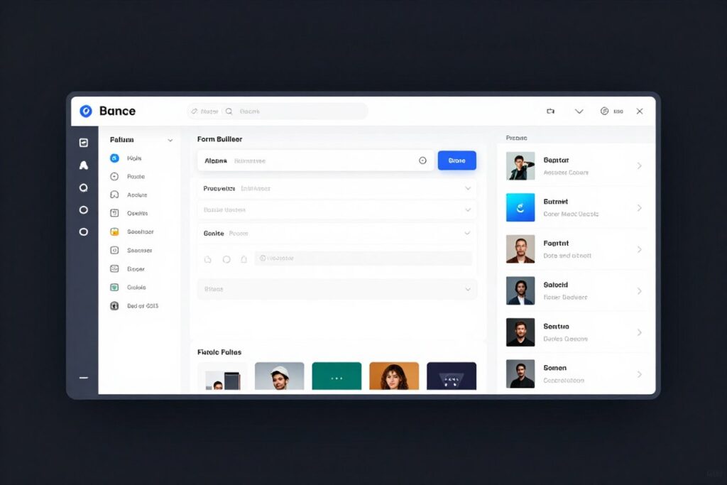 Customizable form builder interface with drag-and-drop elements