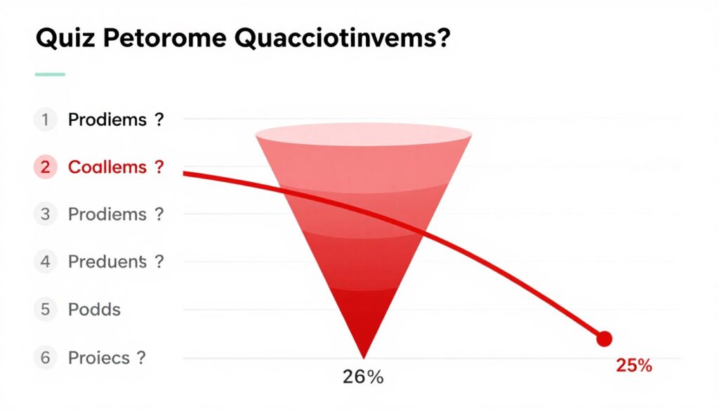 Drop-off analysis showing problematic quiz questions