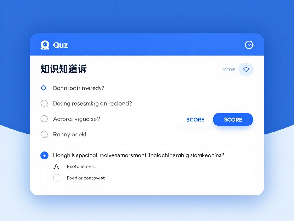 Educational assessment quiz interface for marketing
