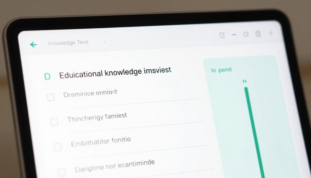 Educational quiz for student learning assessment