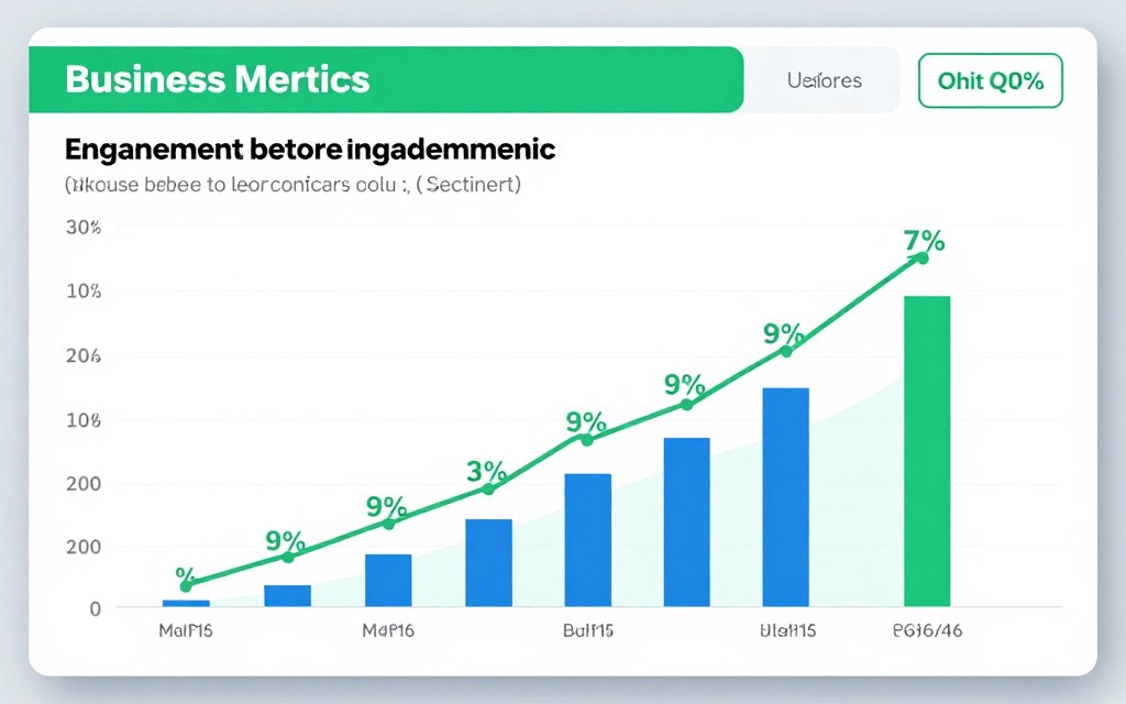 Engagement metrics comparison showing quiz performance improvements