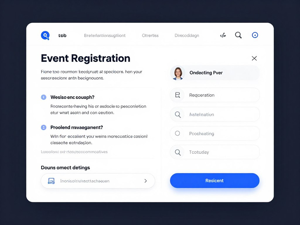 Event registration quiz showing attendee qualification questions
