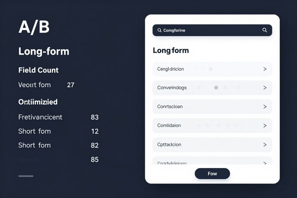 Form field optimization showing before and after versions