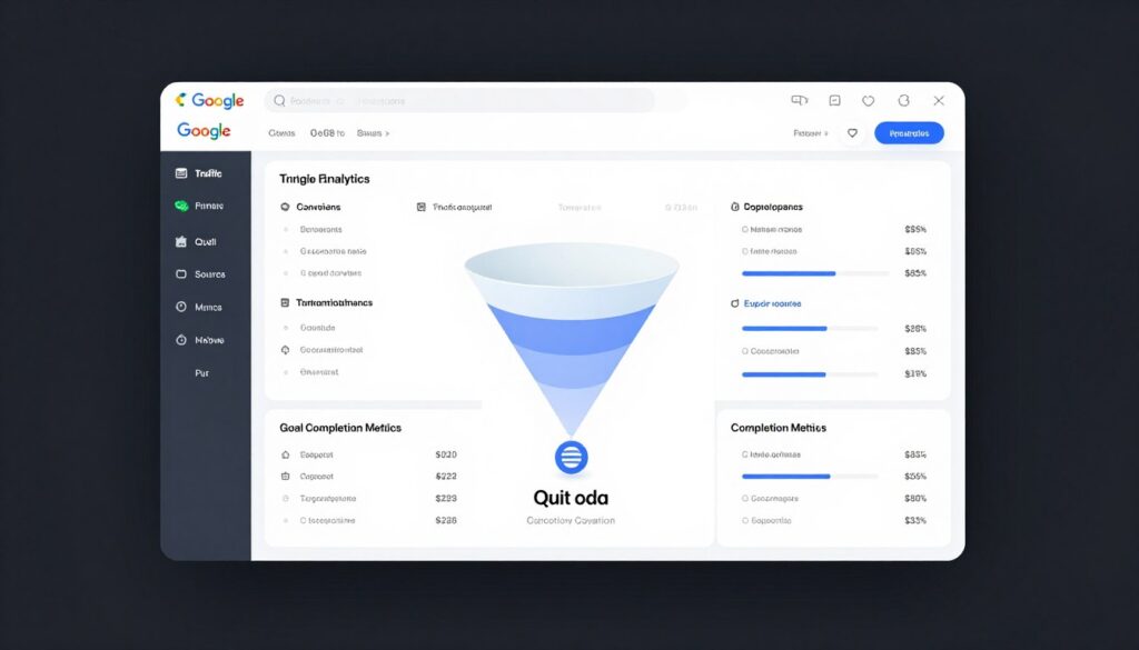 Google Analytics dashboard showing quiz conversion tracking