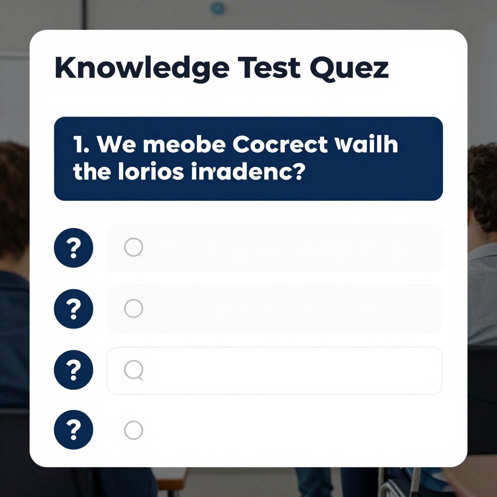 Knowledge test quiz template preview