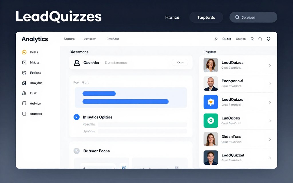 LeadQuizzes platform overview showing key features