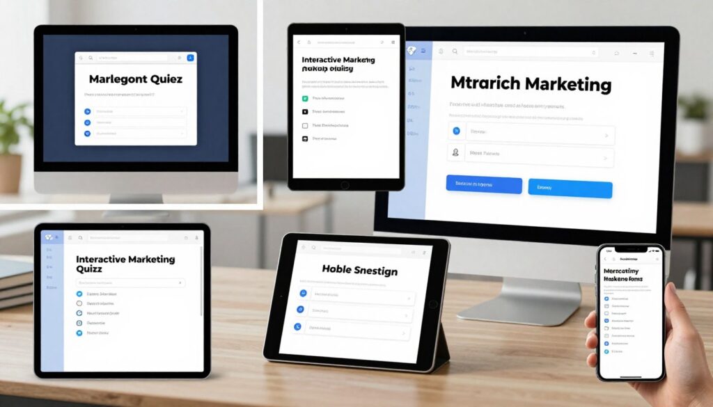 Marketing quizzes being used across different digital platforms and devices
