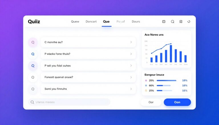 Marketing quizzes for engagement dashboard showing interactive quiz builder interface