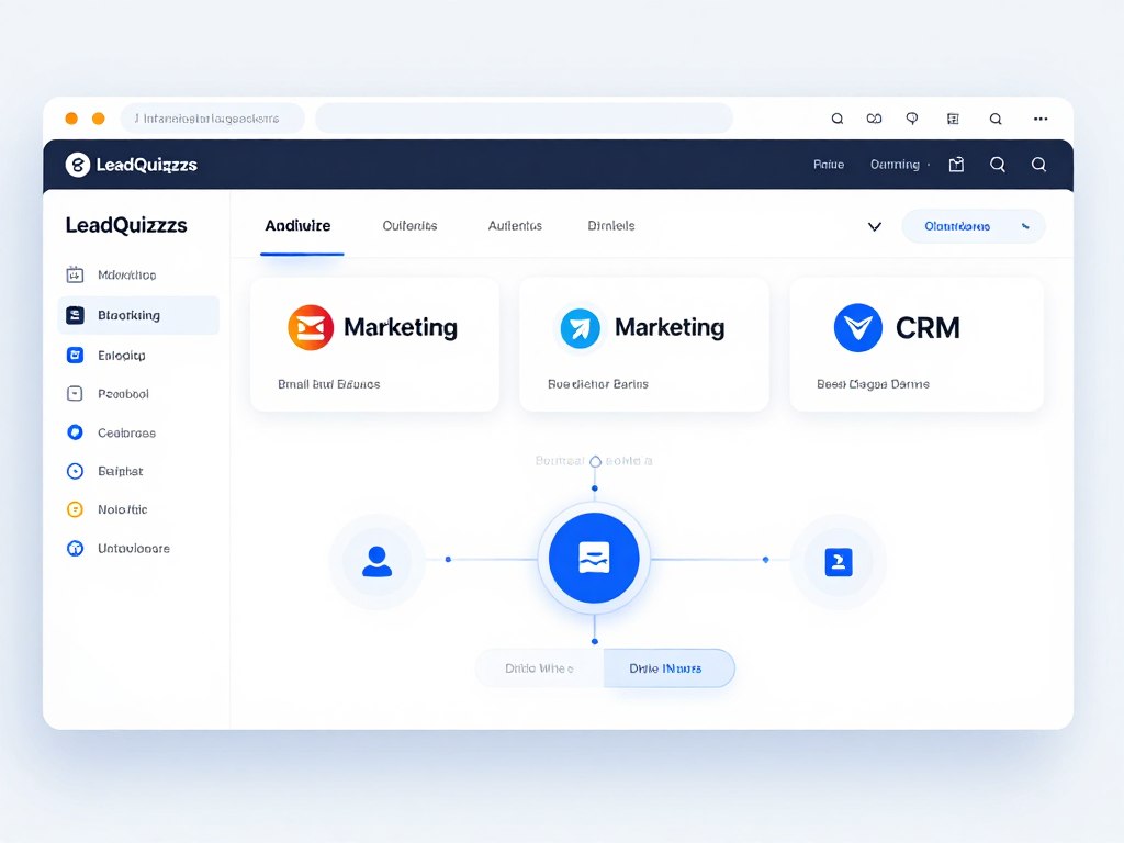 Marketing tool integrations with LeadQuizzes platform showing various logos