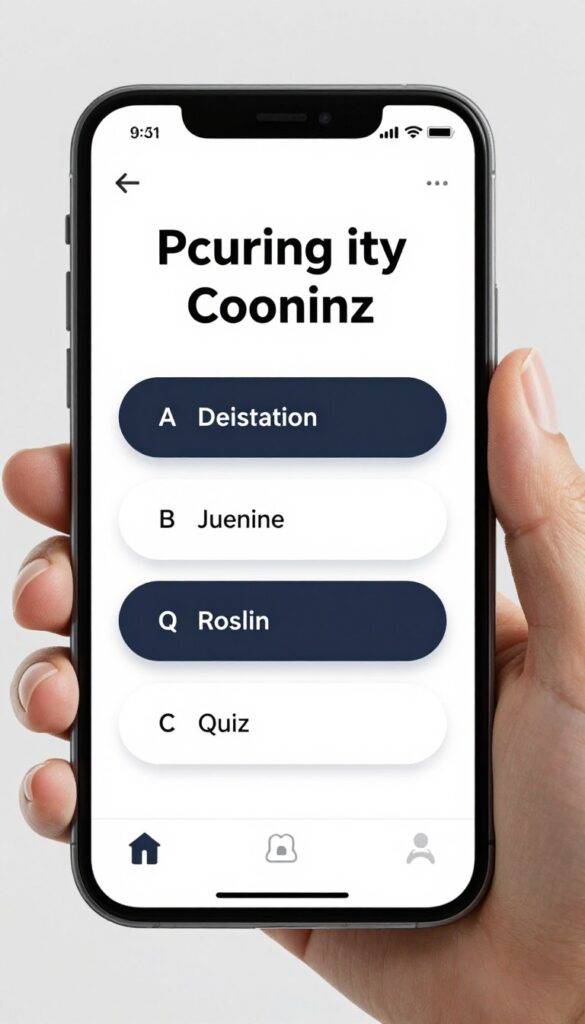 Mobile-optimized marketing quiz interface on smartphone