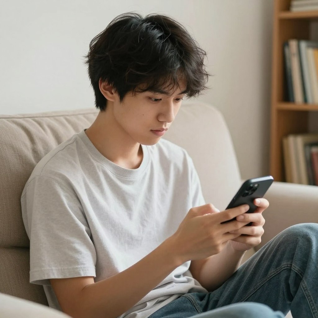 Person taking self-discovery attachment quiz on phone