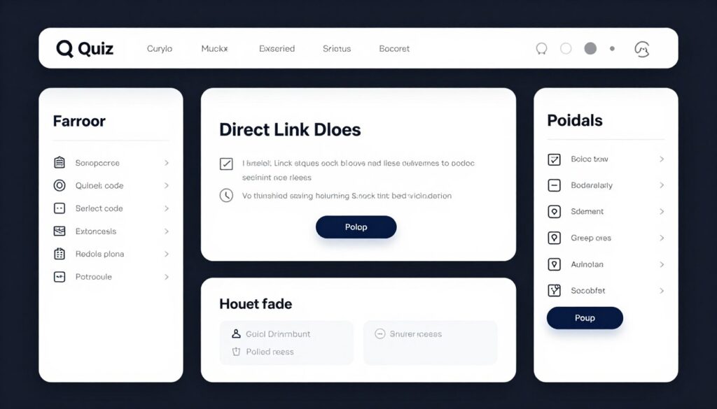 Quiz distribution options showing embed and sharing methods
