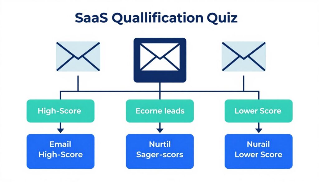 SaaS qualification quiz results and email paths