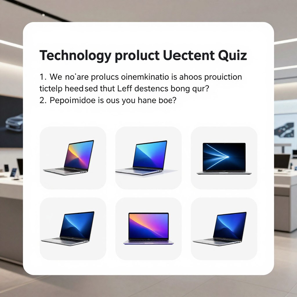 Tech product finder quiz interface