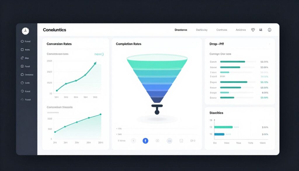 analytics dashboard showing funnel performance metrics