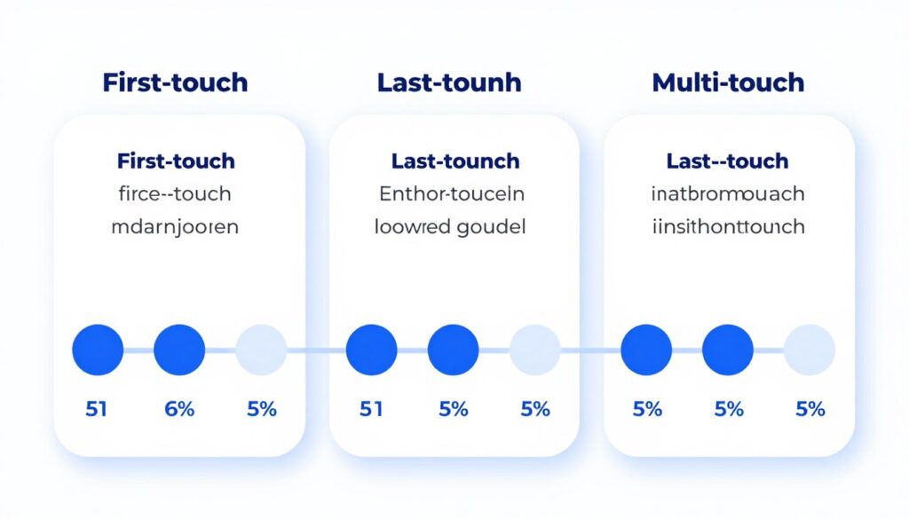 attribution model comparison showing how different models credit various touchpoints in customer journey