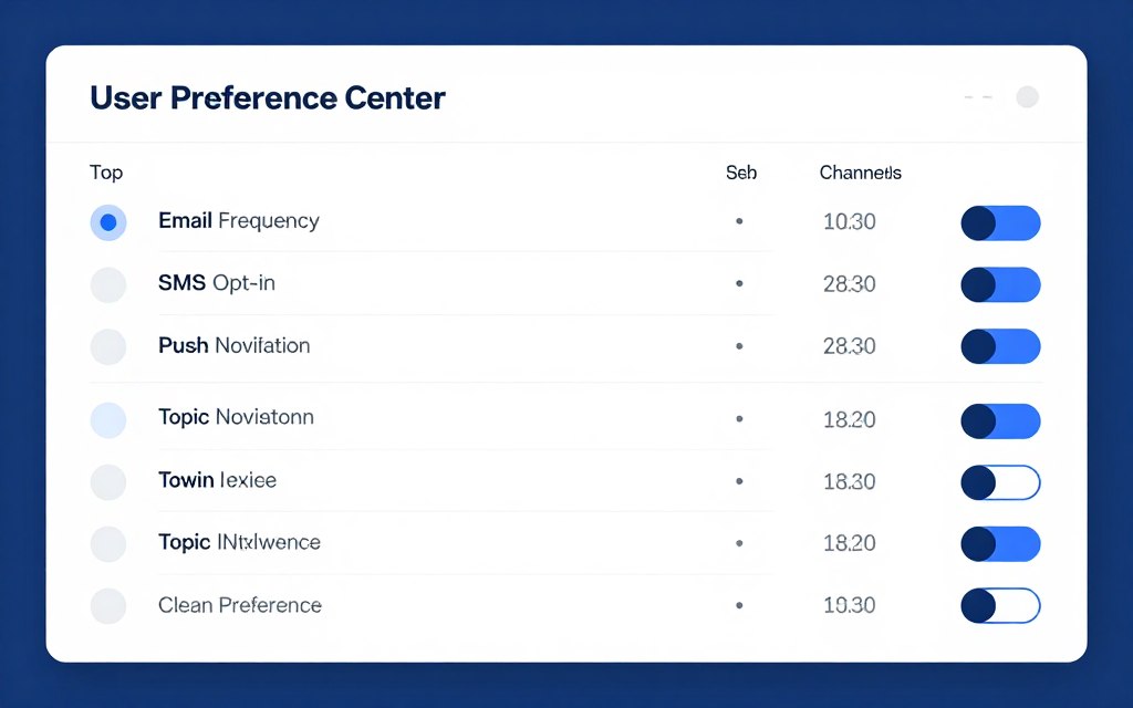 channel preference management interface