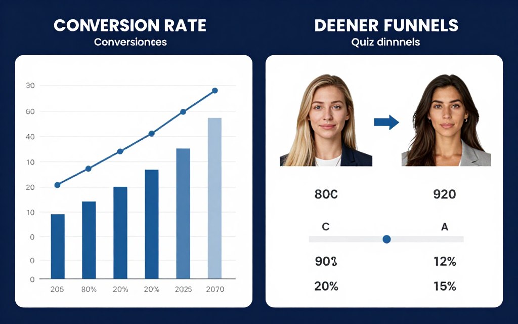 comparison chart showing interactive vs traditional funnel conversion rates