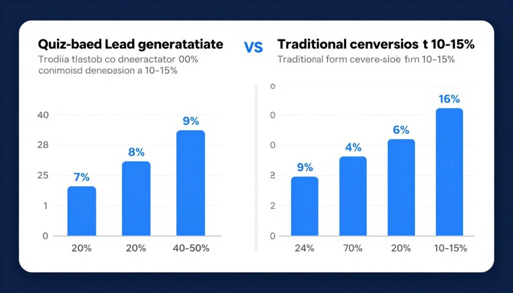 comparison chart showing quiz conversion rates versus traditional landing page forms
