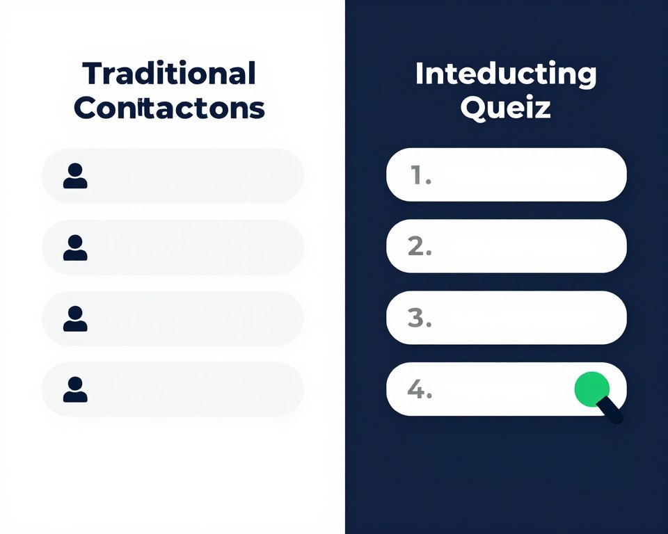 comparison visual showing quiz vs traditional form conversion rates