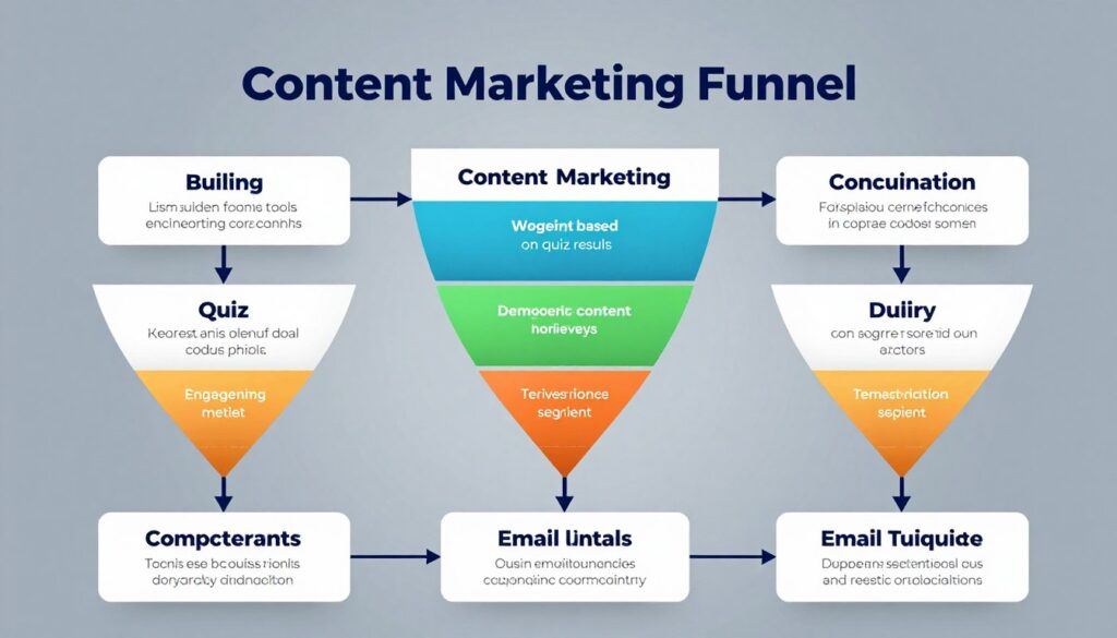 content marketing quiz funnel showing email list growth strategy