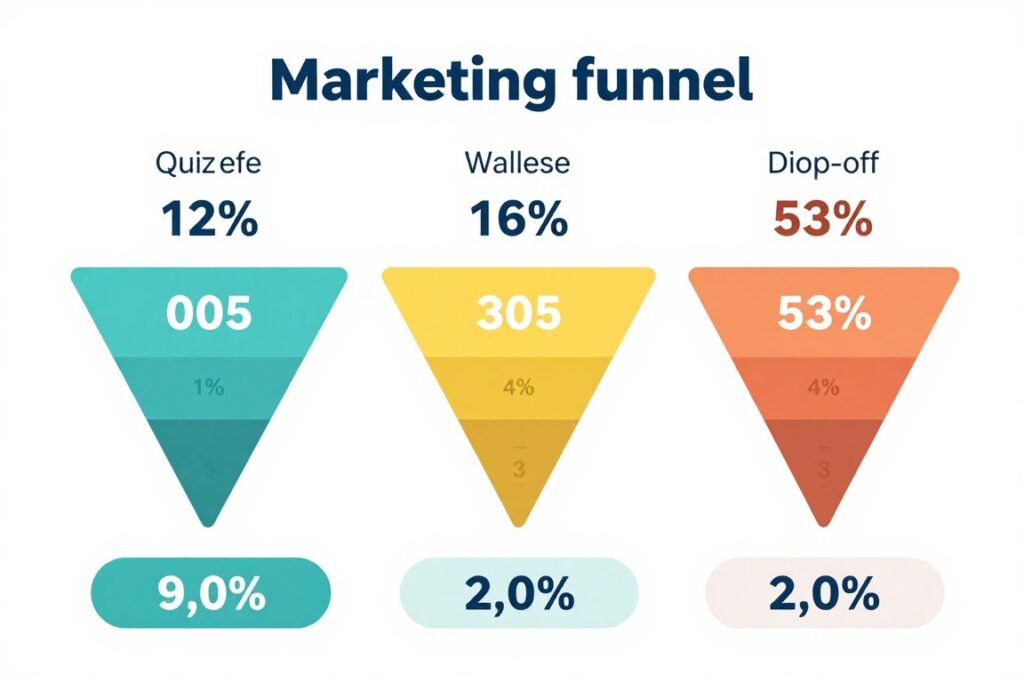 conversion funnel from quiz to customer