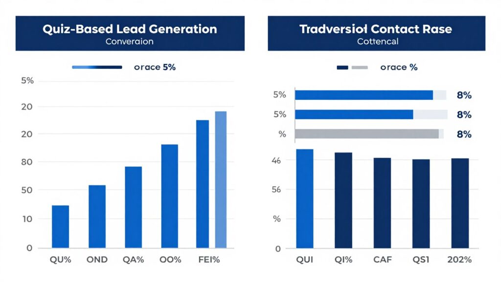 conversion rate comparison graph showing quiz-based tools versus traditional forms with statistical performance data