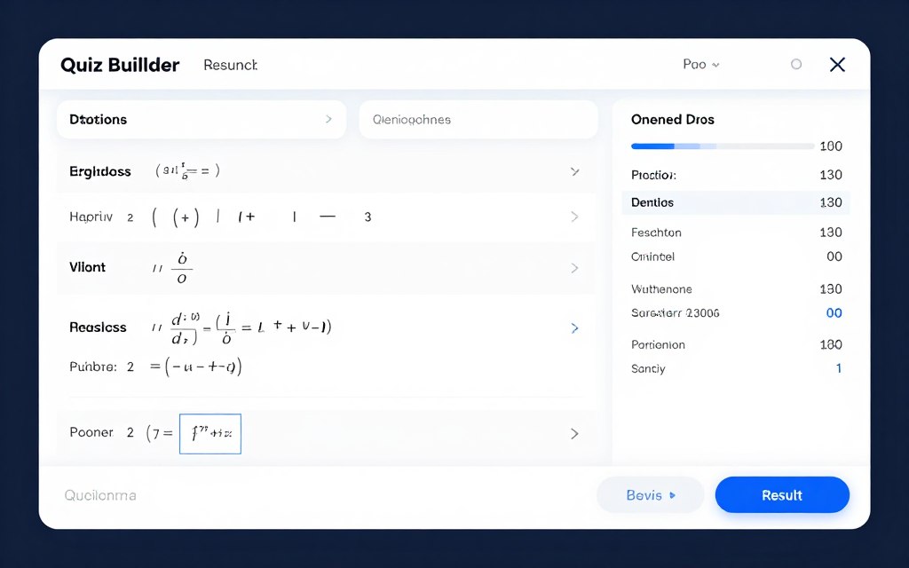 custom calculation interface in quiz builder showing formula creation