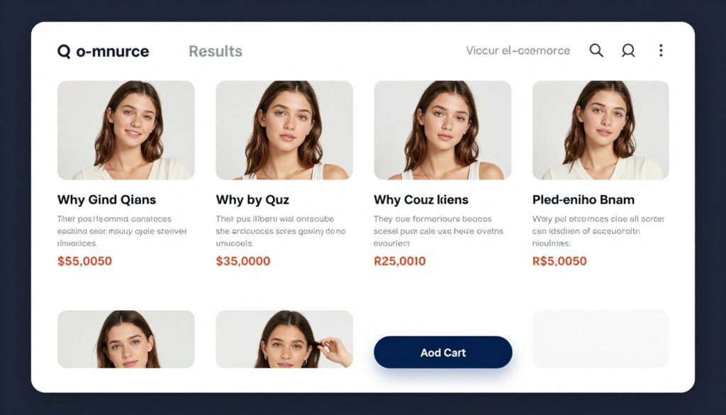 e-commerce quiz results showing personalized product recommendations