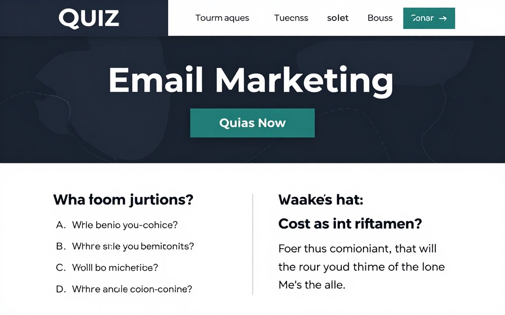 email campaign promoting lead generation quiz with preview