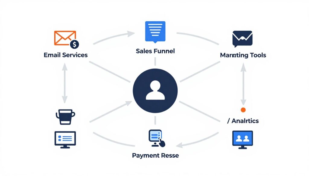 integration connections between sales funnel software and marketing tools