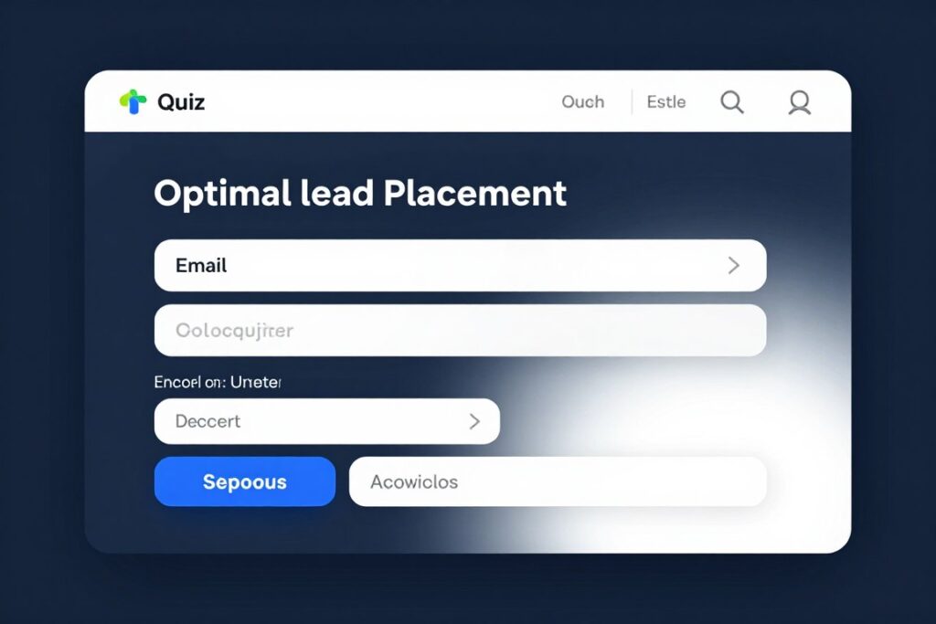 lead capture form placement in survey and quiz software interface