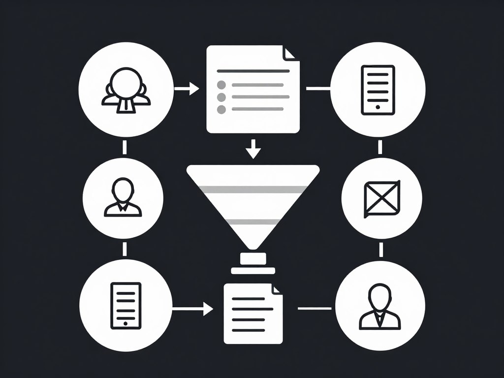 lead generation funnel icon and workflow