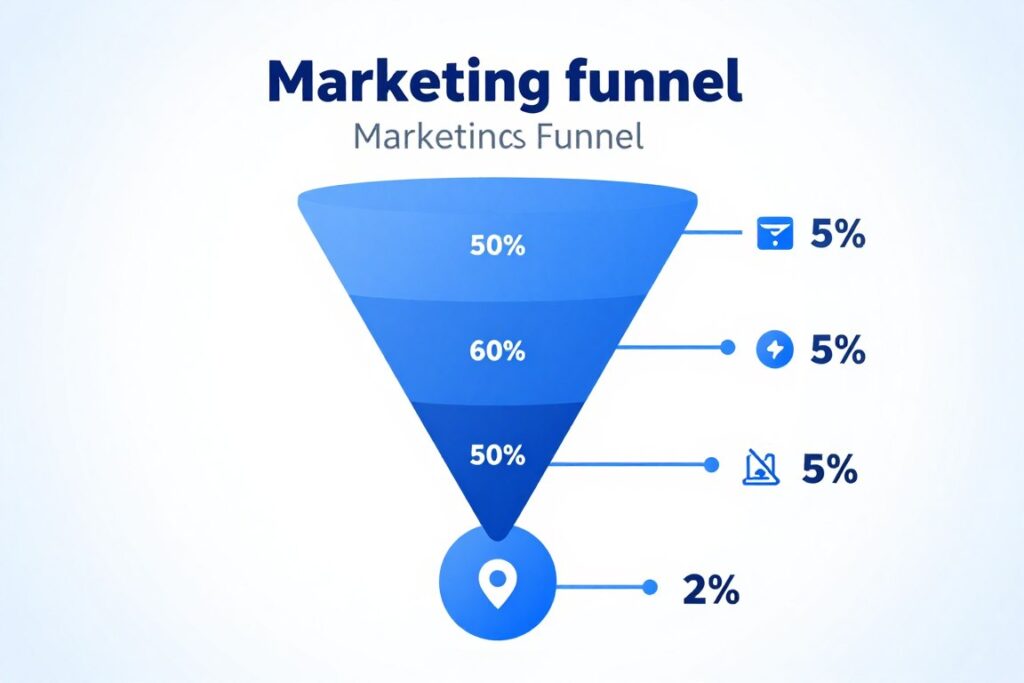 lead qualification funnel showing survey and quiz software filtering quality prospects