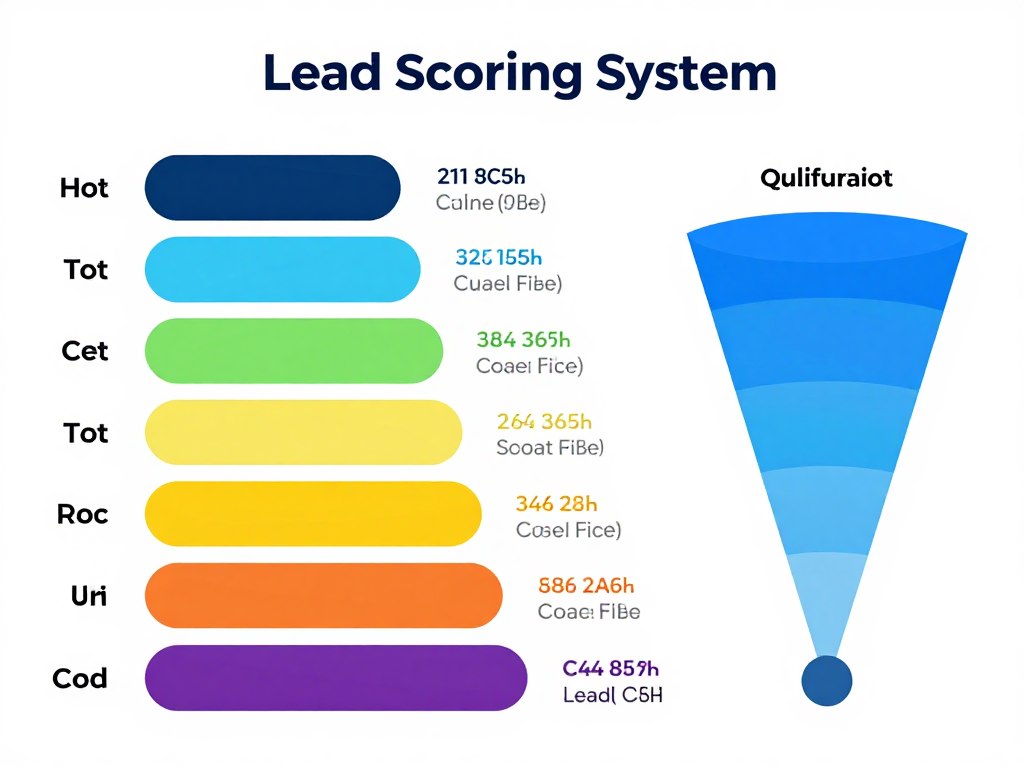 lead scoring visualization showing different prospect priority levels with qualifying criteria