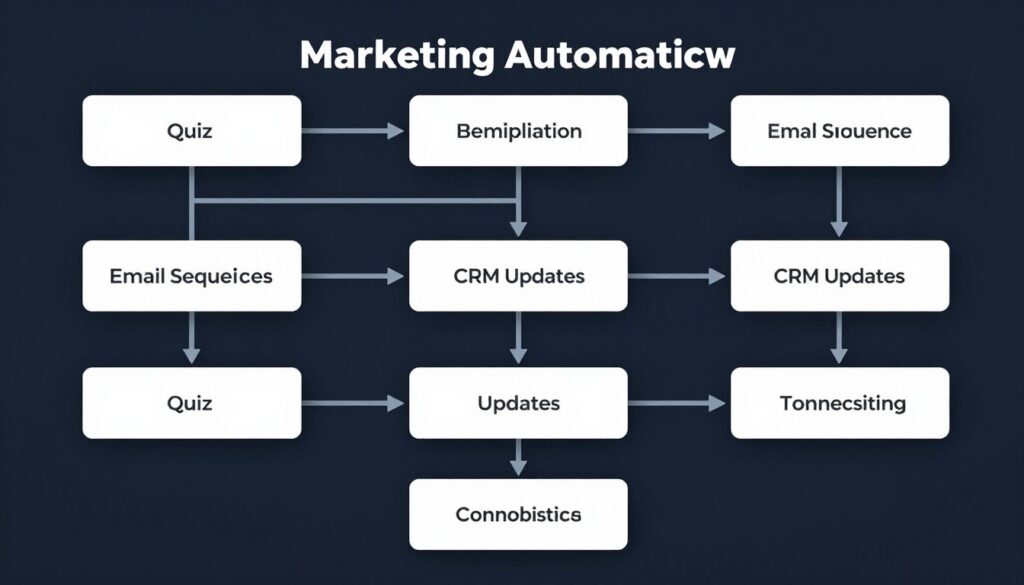 marketing automation workflow connecting quiz to email sequences