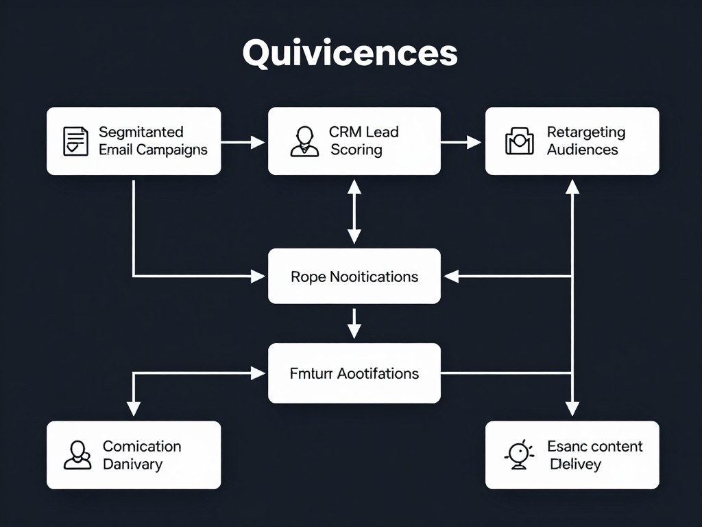 marketing automation workflow diagram showing quiz integration touchpoints
