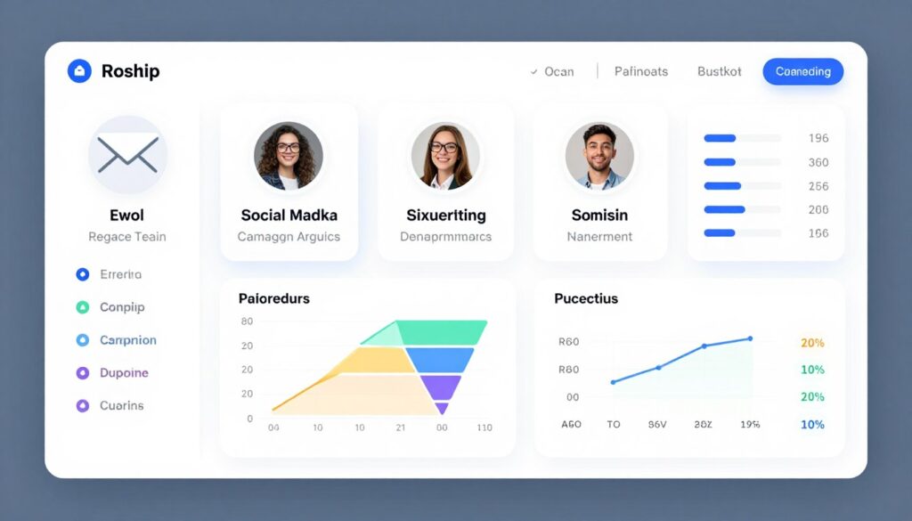marketing campaign dashboard showing multi-channel performance metrics