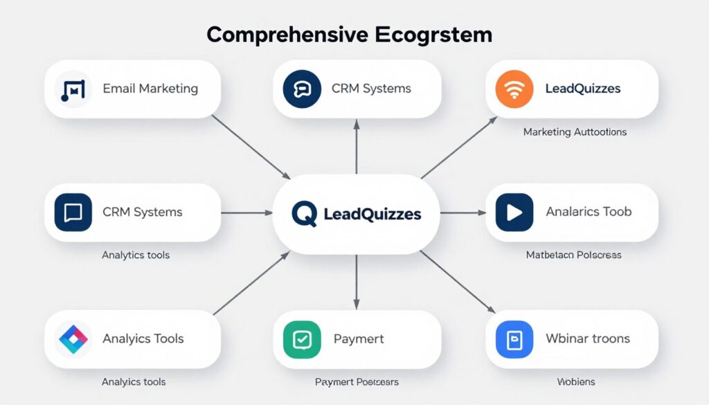 marketing technology integration ecosystem showing LeadQuizzes connections