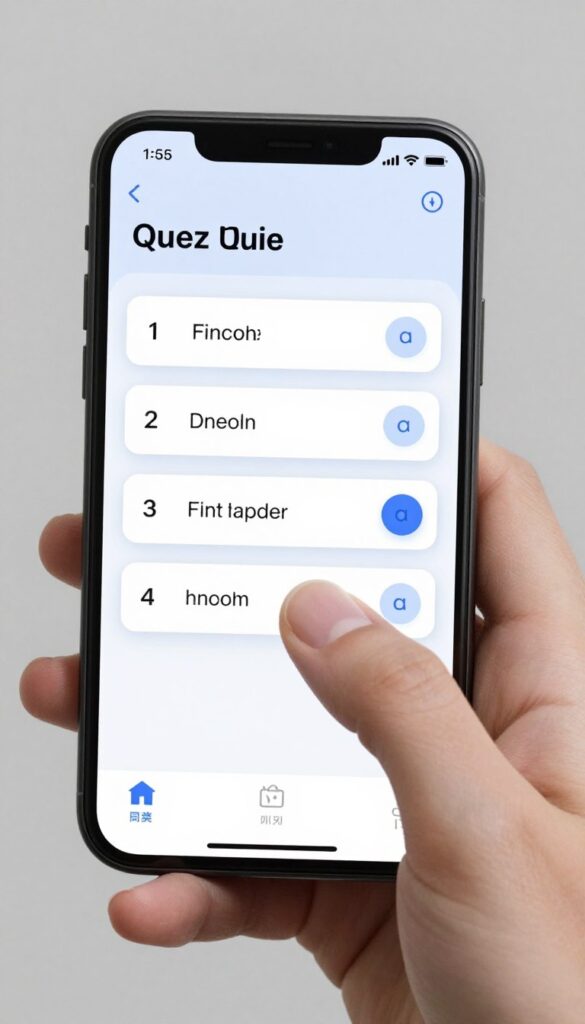 mobile quiz interaction with smooth scrolling